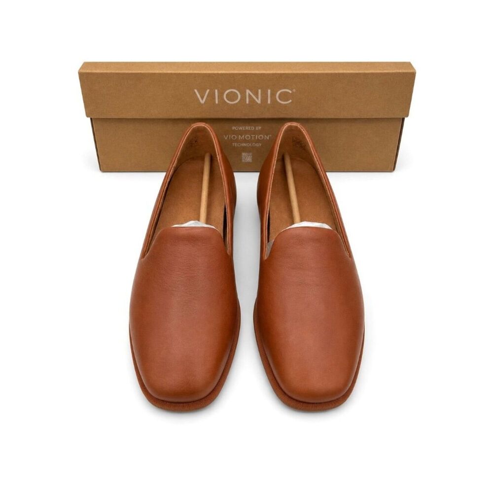 Vionic Willa 2.0 Tan Leather Loafer Flats Womens 9.5 Wide Arch Support APMA - Picture 5 of 9